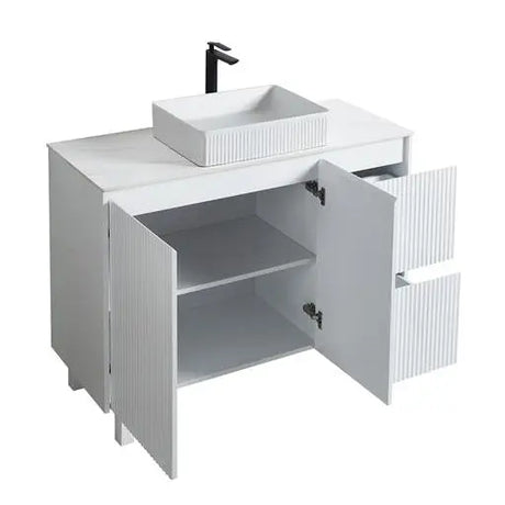 Brighton Freestanding PVC Vanity 1200mm (Single Bowl) (Matte White) Poseidon