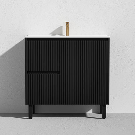 Brighton Freestanding PVC Vanity 900mm (Matte Black) Poseidon