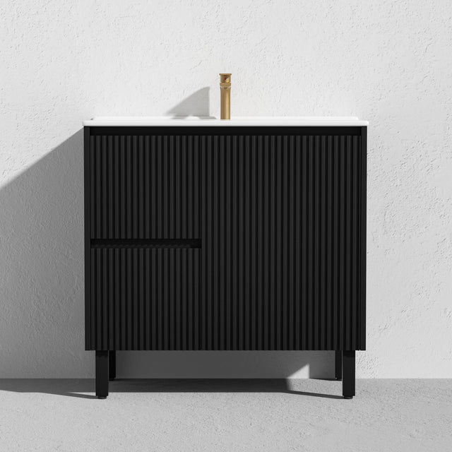 Brighton Freestanding PVC Vanity 900mm (Matte Black) Poseidon