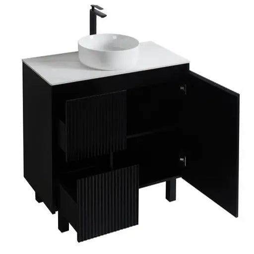 Brighton Freestanding PVC Vanity 900mm (Matte Black) Poseidon