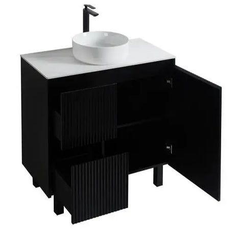 Brighton Freestanding PVC Vanity 900mm (Matte Black) Poseidon