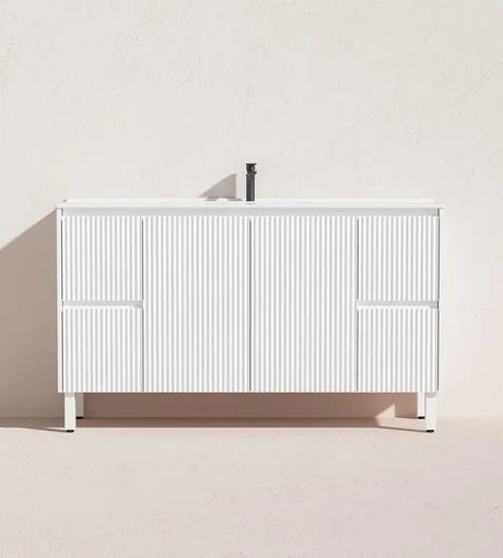 Brighton Freestanding Vanity 1500mm (Single/Double Bowl) (Matte White) Poseidon