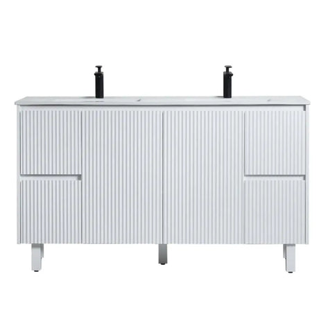 Brighton Freestanding Vanity 1500mm (Single/Double Bowl) (Matte White) Poseidon