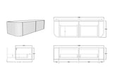 POS Bronte Wall Hung Vanity Coastal Oak (All Sizes) Poseidon