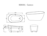 Cannes Freestanding Bathtub - Matt White mercioaustralia