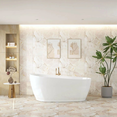 Cannes Freestanding Bathtub - Matt White mercioaustralia