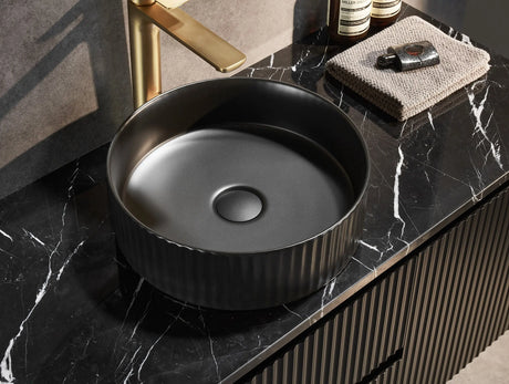 Brindabella Wall Hung Vanity (Middle Drawer) 1200mm (Single/Double Bowl) (Matte Black) Poseidon
