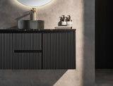 Brindabella Wall Hung Vanity (Middle Drawer) 1200mm (Single/Double Bowl) (Matte Black) Poseidon