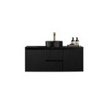 Brindabella Wall Hung Vanity (Middle Drawer) 1200mm (Single/Double Bowl) (Matte Black) Poseidon