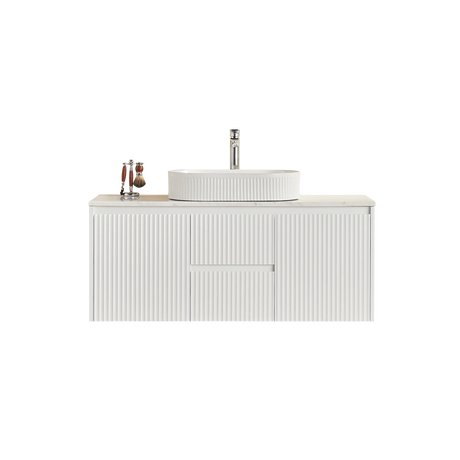 Brindabella Wall Hung PVC Cabinet (Middle Drawer) 1200mm (Single/Double Bowl) (Matte White) Poseidon
