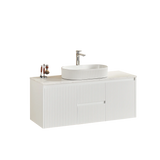 Brindabella Wall Hung PVC Cabinet (Middle Drawer) 1200mm (Single/Double Bowl) (Matte White) Poseidon