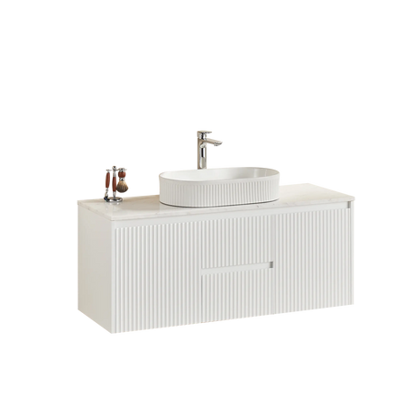 Brindabella Wall Hung PVC Cabinet (Middle Drawer) 1200mm (Single/Double Bowl) (Matte White) Poseidon