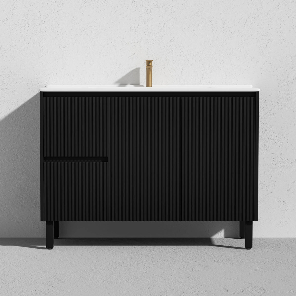 Brighton Freestanding PVC Vanity 1200mm (Single Bowl) (Matte Black) Poseidon