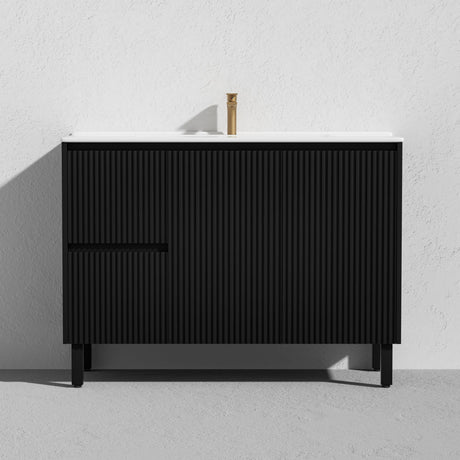 Brighton Freestanding PVC Vanity 1200mm (Single Bowl) (Matte Black) Poseidon