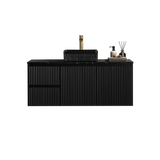 Brindabella Wall Hung PVC Cabinet 1200mm (Single Bowl) (Matte Black) Poseidon