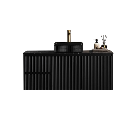 Brindabella Wall Hung PVC Cabinet 1200mm (Single Bowl) (Matte Black) Poseidon