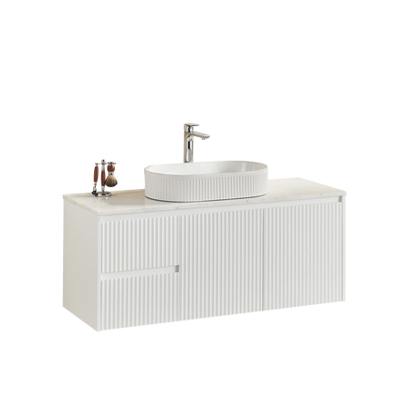 Brindabella Wall Hung PVC Cabinet 1200mm (Single Bowl) (Matte White) Poseidon