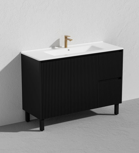 Brighton Freestanding PVC Vanity 1200mm (Single Bowl) (Matte Black) Poseidon