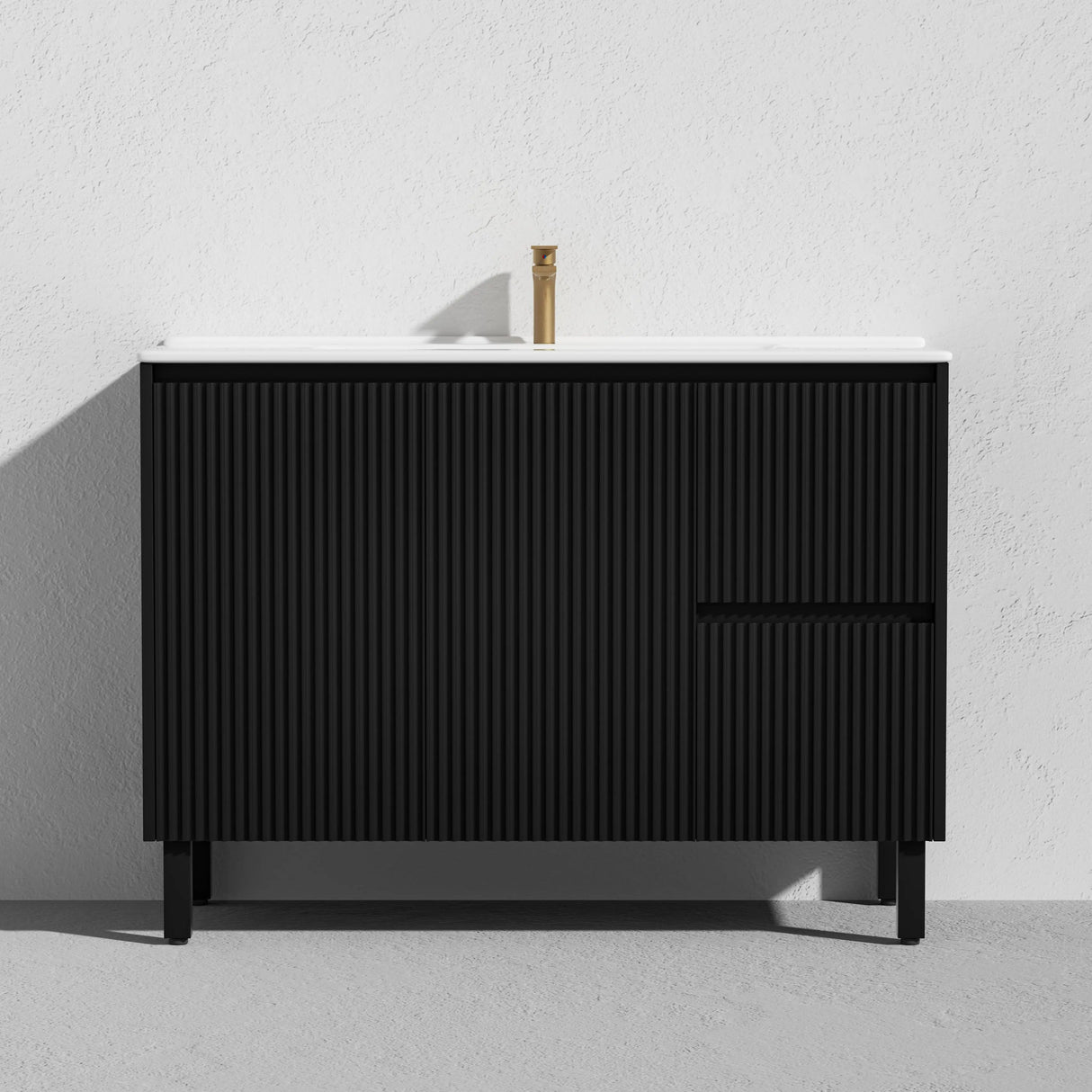 Brighton Freestanding PVC Vanity 1200mm (Single Bowl) (Matte Black) Poseidon