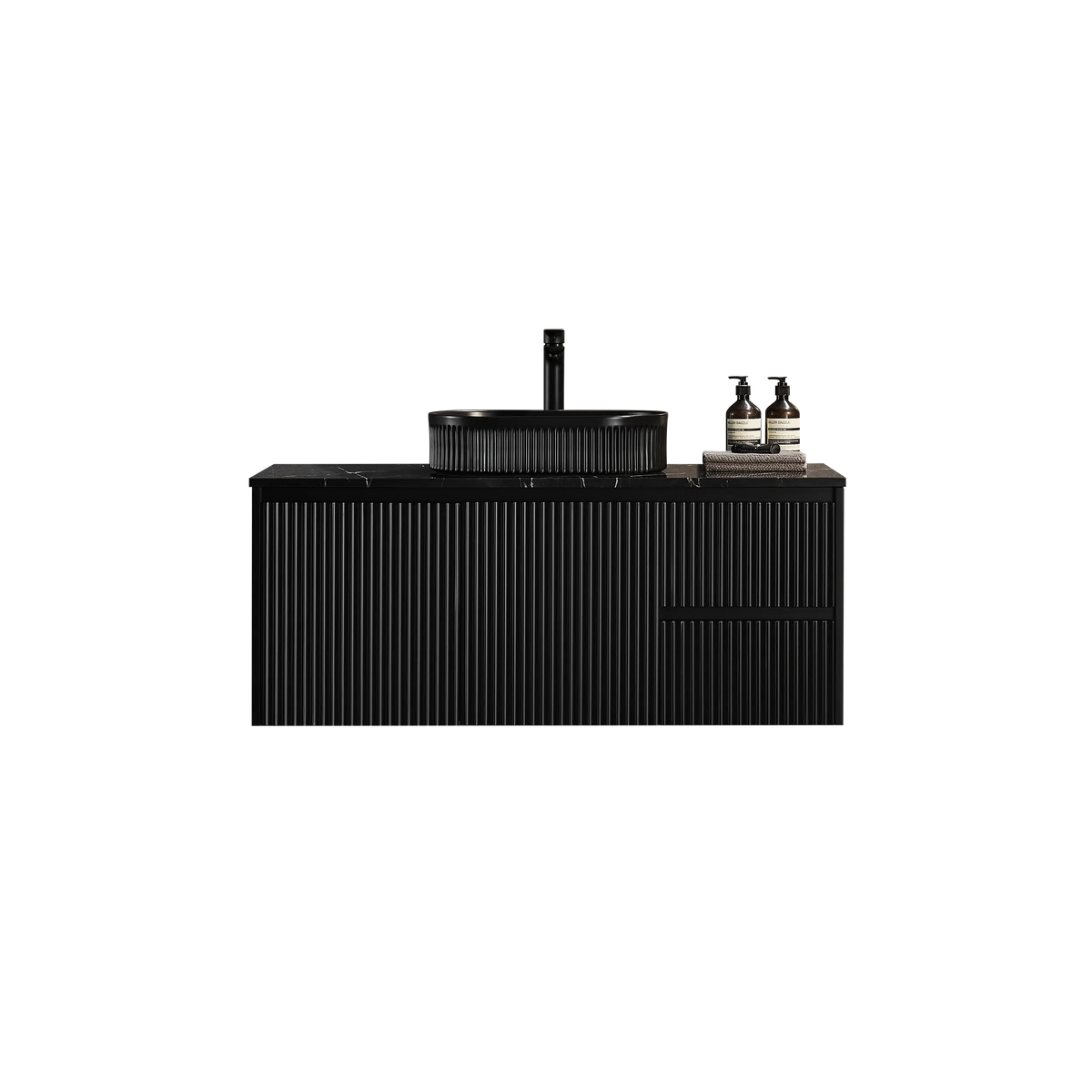 Brindabella Wall Hung PVC Cabinet 1200mm (Single Bowl) (Matte Black) Poseidon