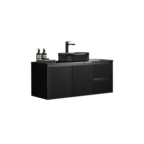 Brindabella Wall Hung PVC Cabinet 1200mm (Single Bowl) (Matte Black) Poseidon