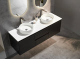 Brindabella Wall Hung Vanity (Middle Drawers) 1500mm (Single/Double Bowl) (Matte Black) Poseidon