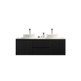 Brindabella Wall Hung Vanity (Middle Drawers) 1500mm (Single/Double Bowl) (Matte Black) Poseidon