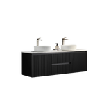 Brindabella Wall Hung Vanity (Middle Drawers) 1500mm (Single/Double Bowl) (Matte Black) Poseidon