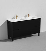 Brighton Freestanding Vanity 1500mm (Single/Double Bowl) (Matte Black) Poseidon