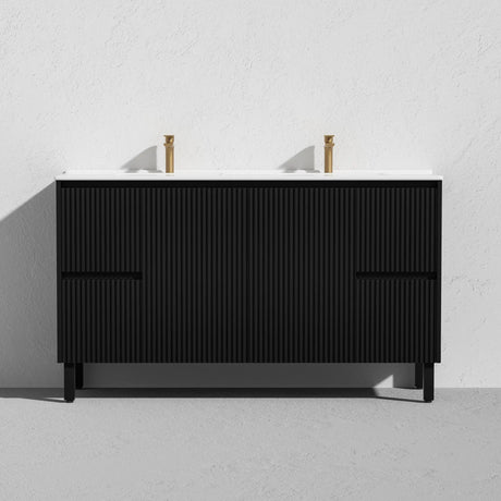 Brighton Freestanding Vanity 1500mm (Single/Double Bowl) (Matte Black) Poseidon