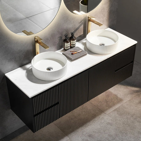 Brindabella Wall Hung PVC Cabinet 1500mm (Single/Double Bowl) (Matte Black) Poseidon