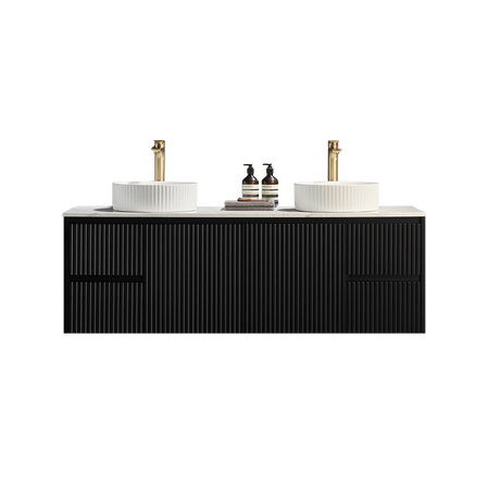 Brindabella Wall Hung PVC Cabinet 1500mm (Single/Double Bowl) (Matte Black) Poseidon