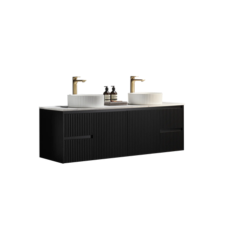 Brindabella Wall Hung PVC Cabinet 1500mm (Single/Double Bowl) (Matte Black) Poseidon