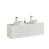 Brindabella Wall Hung PVC Cabinet 1500mm (Single/Double Bowl) (Matte White) Poseidon