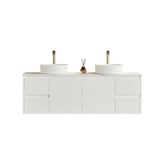 Brindabella Wall Hung PVC Cabinet 1500mm (Single/Double Bowl) (Matte White) Poseidon