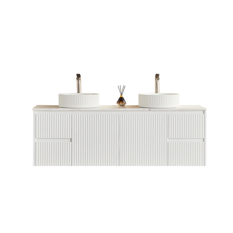 Brindabella Wall Hung PVC Cabinet 1500mm (Single/Double Bowl) (Matte White) Poseidon