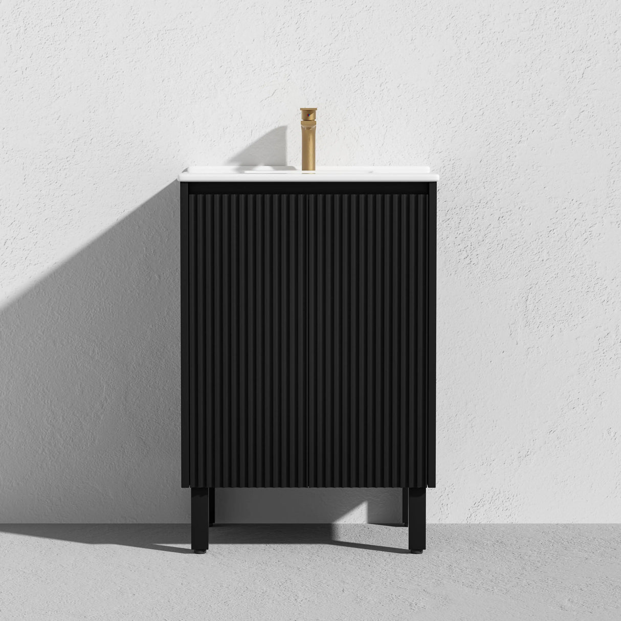 Brighton Freestanding PVC Vanity 600mm (Matte Black) Poseidon