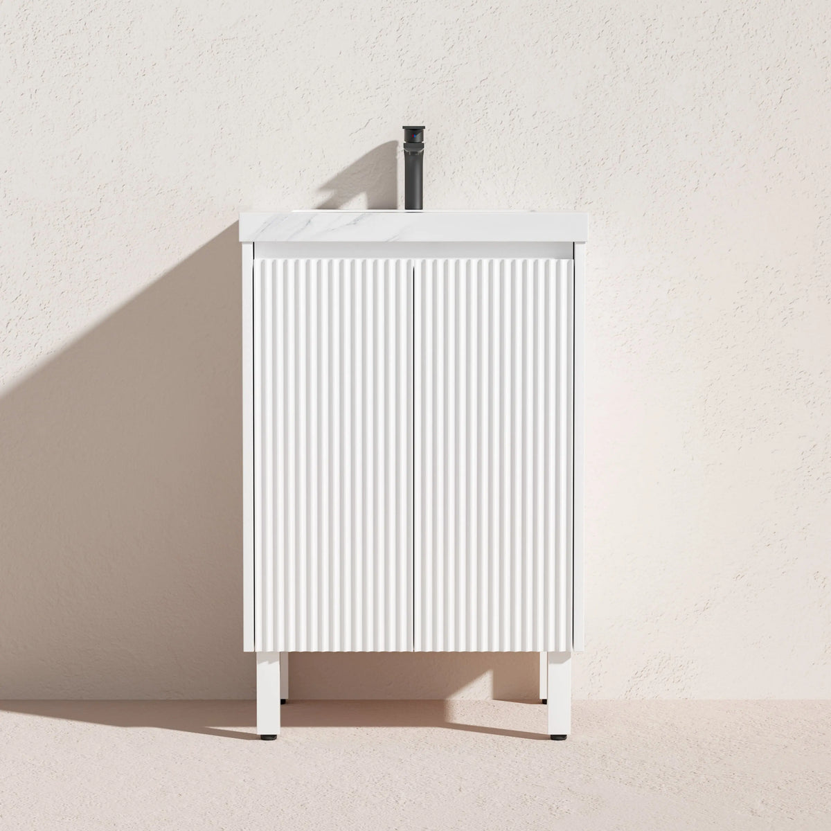 Brighton Freestanding PVC Vanity 600mm (Matte White) Poseidon