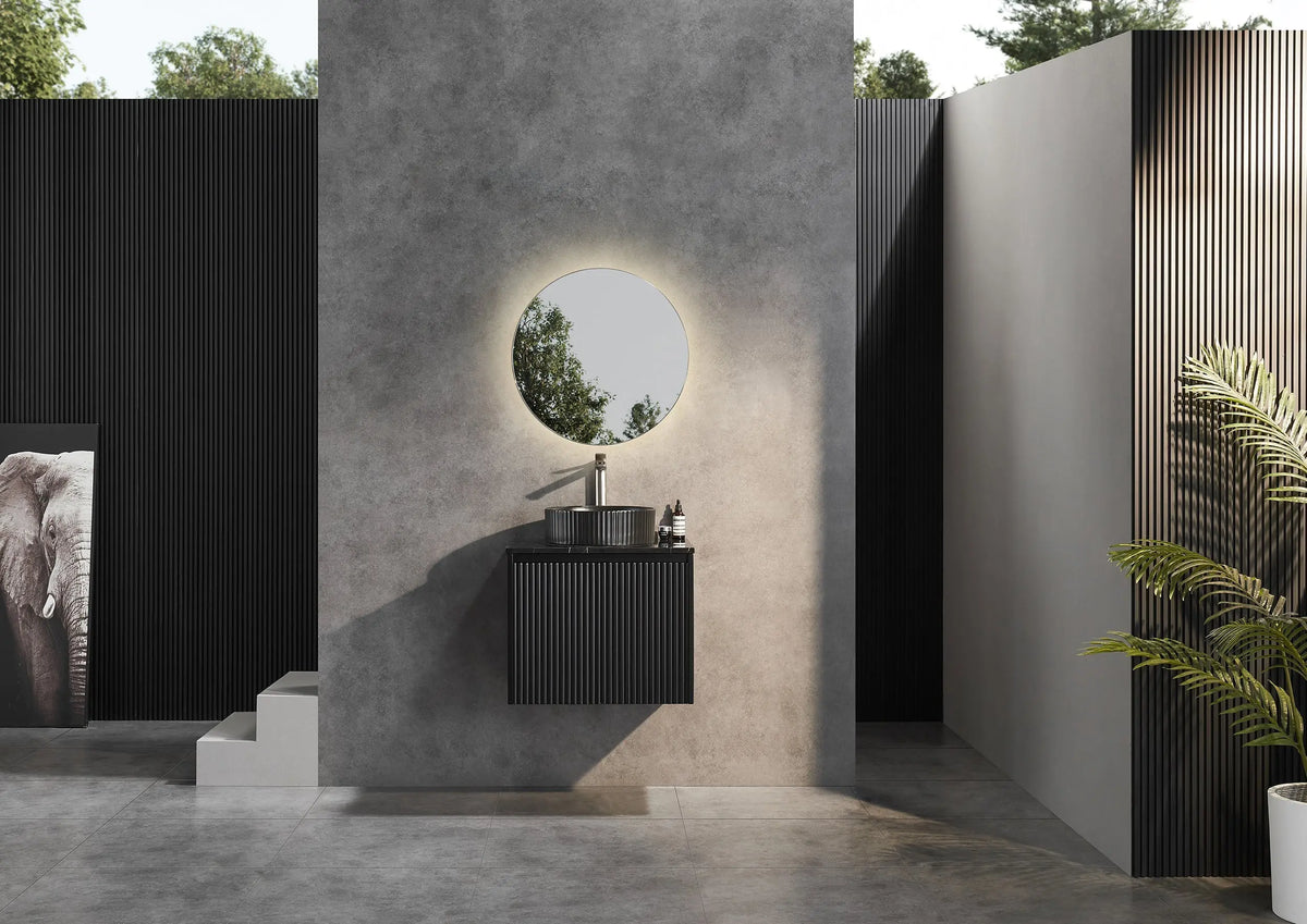 Brindabella Wall Hung PVC Cabinet 600mm (Matte Black) Poseidon