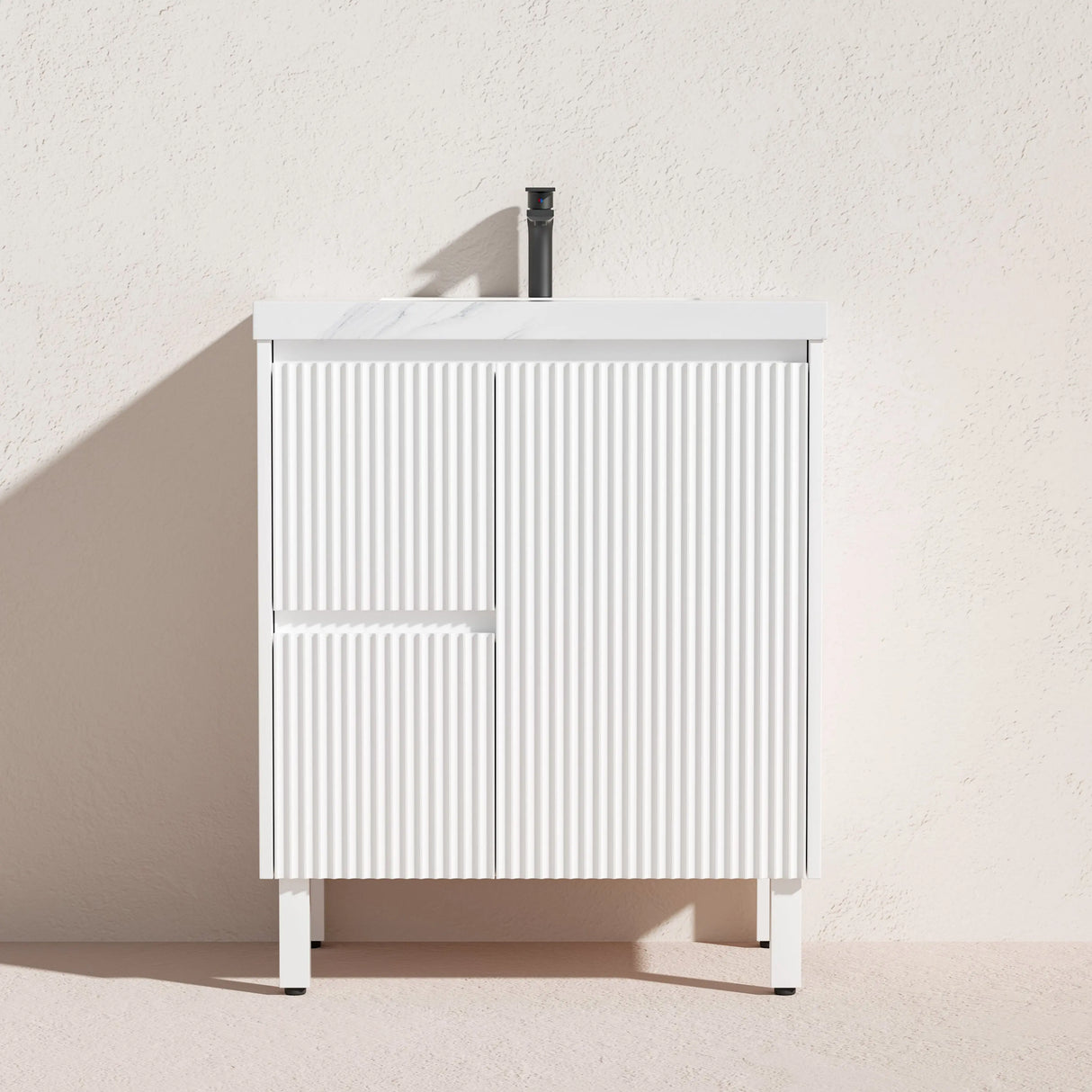 Brighton Freestanding PVC Vanity 750mm (Matte White) Poseidon
