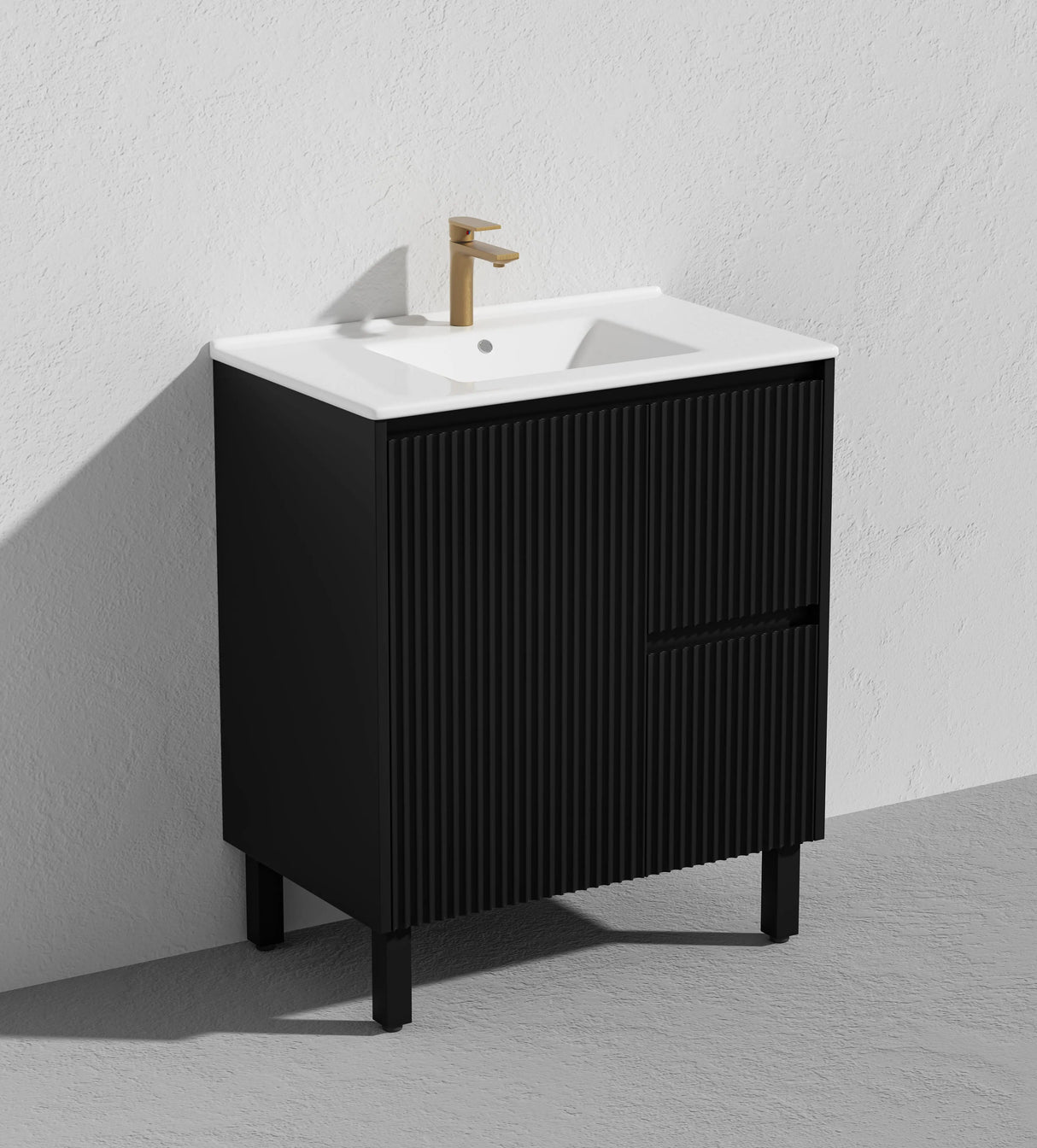 Brighton Freestanding PVC Vanity 750mm (Matte Black) Poseidon
