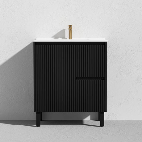 Brighton Freestanding PVC Vanity 750mm (Matte Black) Poseidon