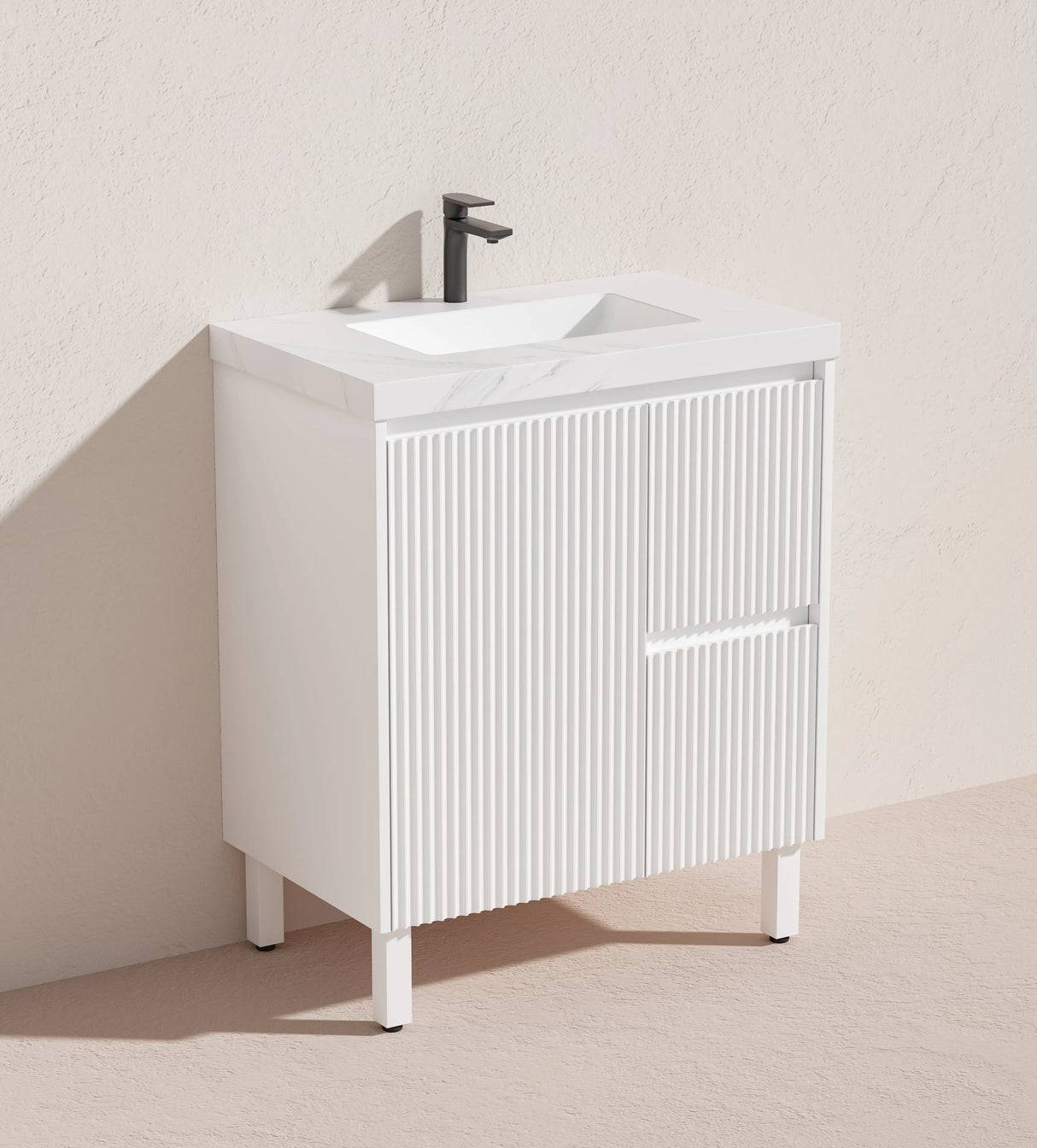 Brighton Freestanding PVC Vanity 750mm (Matte White) Poseidon