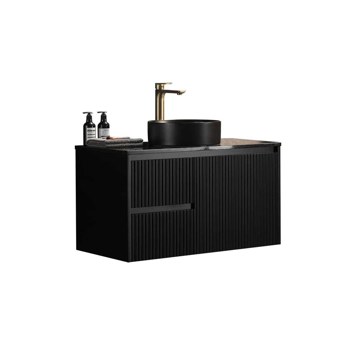 Brindabella Wall Hung PVC Cabinet 900mm (Matte Black) Poseidon