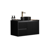 Brindabella Wall Hung PVC Cabinet 900mm (Matte Black) Poseidon