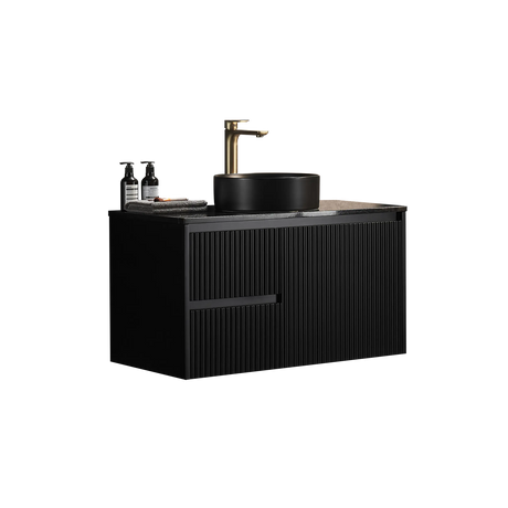 Brindabella Wall Hung PVC Cabinet 900mm (Matte Black) Poseidon