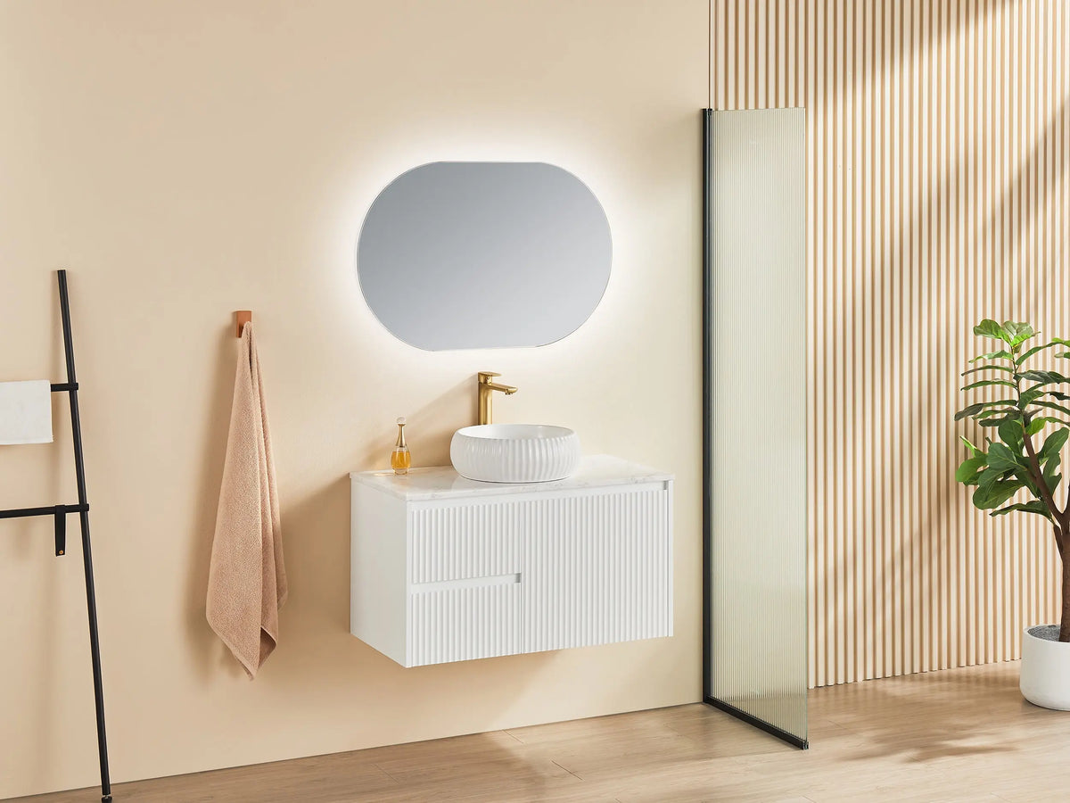 Brindabella Wall Hung PVC Cabinet 900mm (Matte White) Poseidon