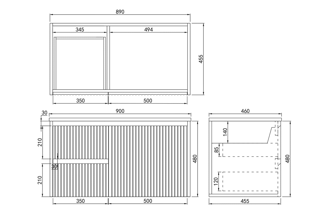 Brindabella Wall Hung PVC Cabinet 900mm (Matte White) Poseidon