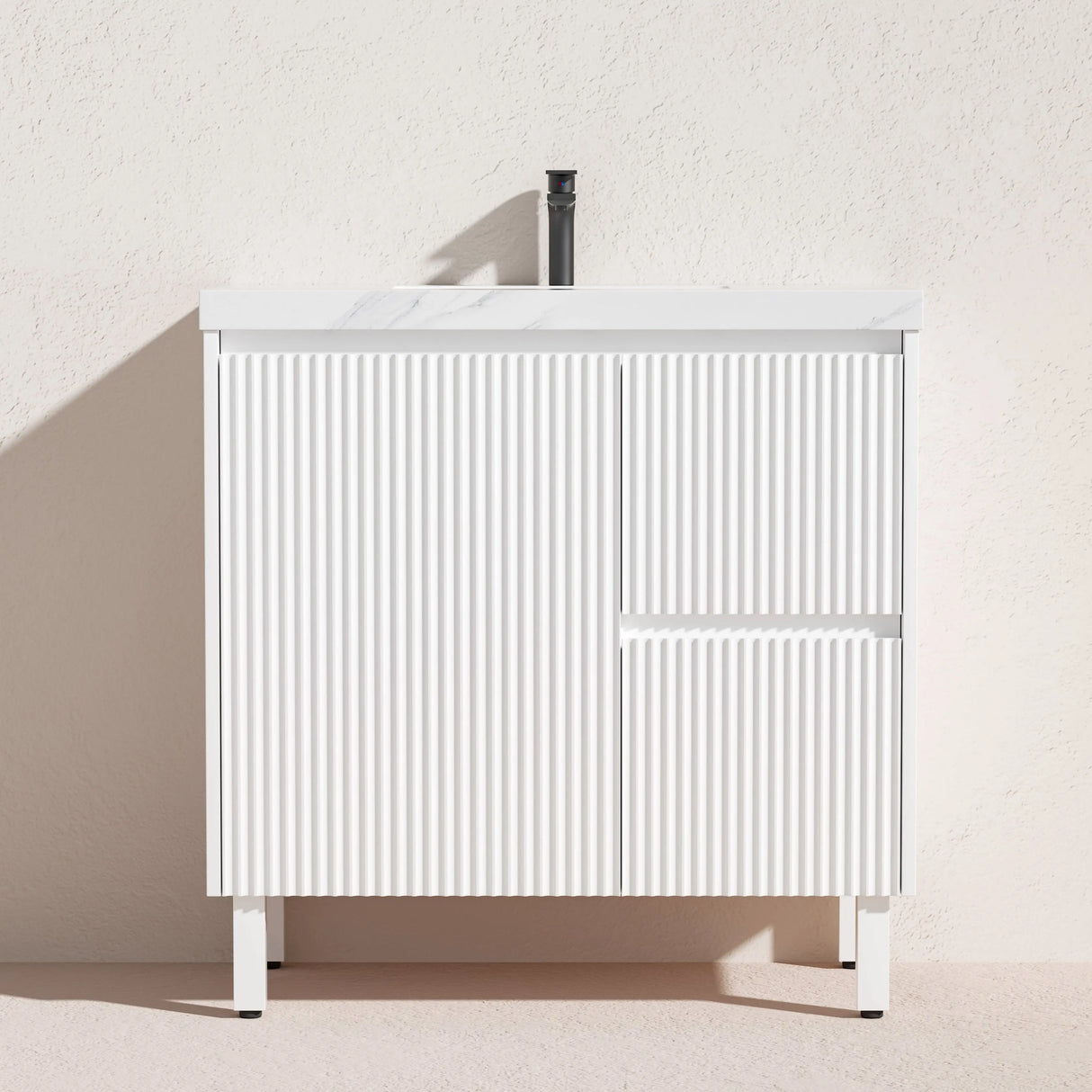 Brighton Freestanding PVC Vanity 900mm (Matte White) Poseidon
