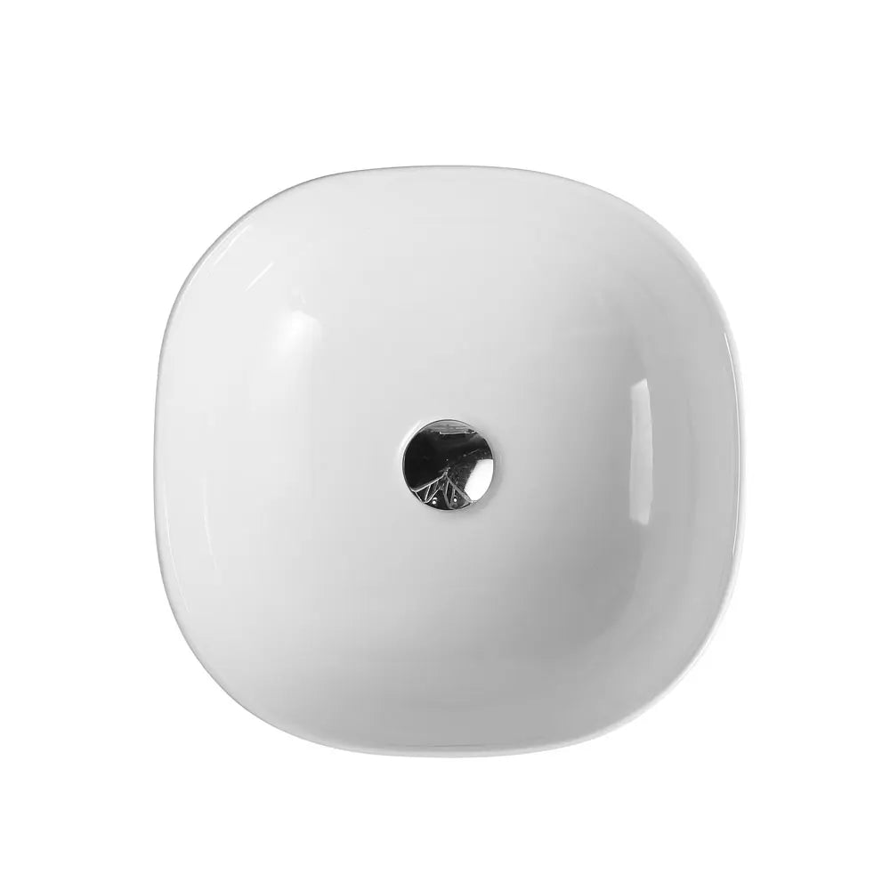 Chur 44 Counter-top Round-edged Square Basin - Touchline White mercioaustralia